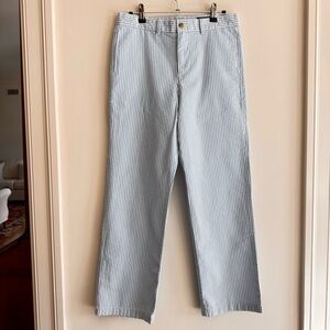 Vineyard Vines Seersucker Blue and White Striped Pants, Youth Size 18